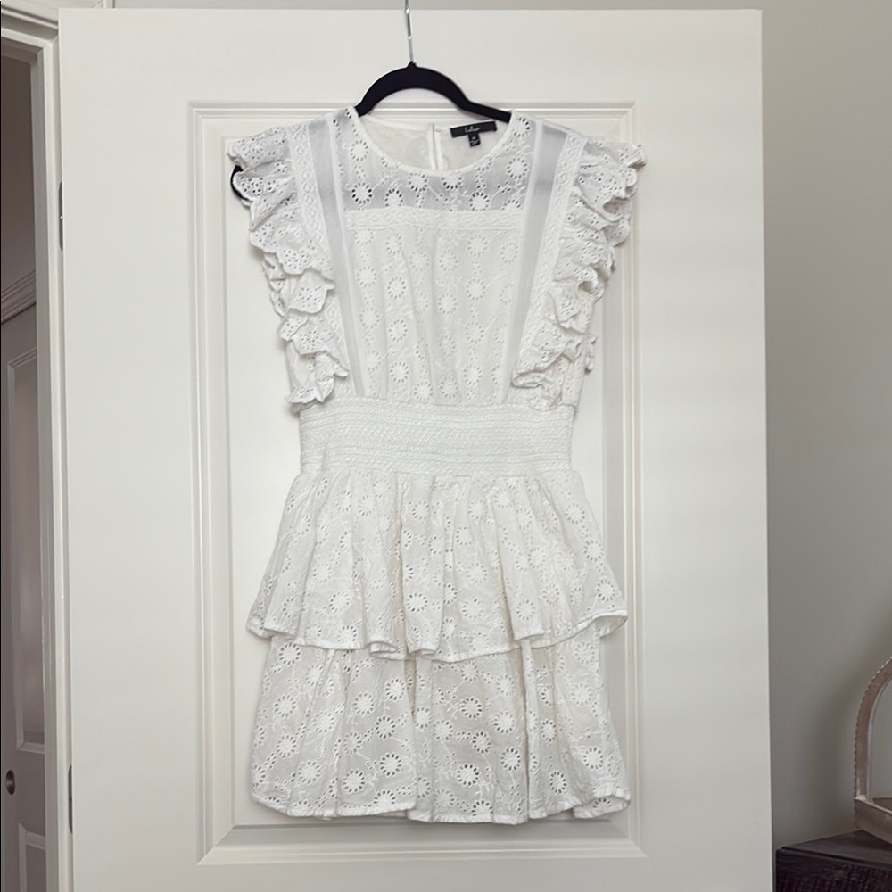 Lulu's White Eyelet Midi Dress